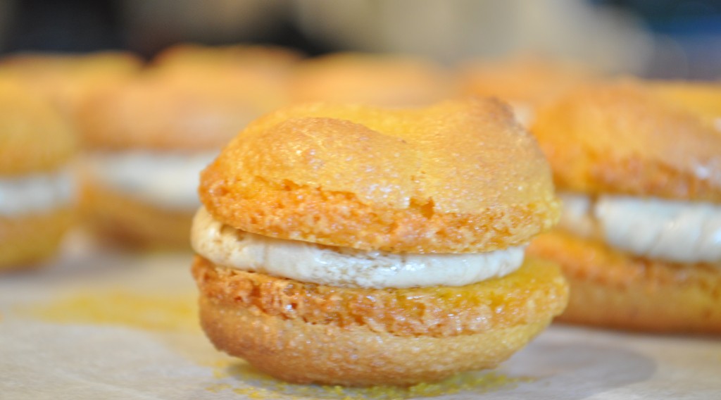 Salted caramel macarons