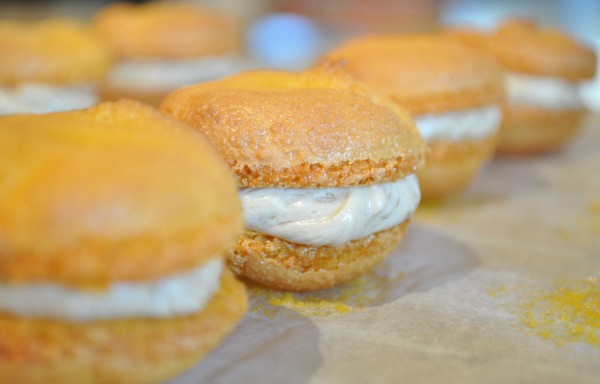 Salted caramel macarons