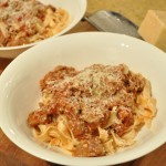 Lamb ragu on homemade pasta Lamb ragu on homemade pasta