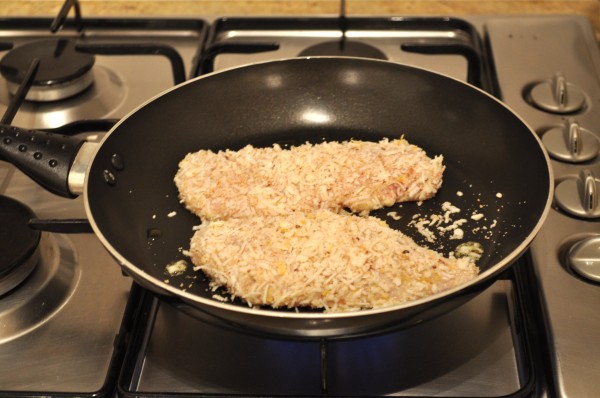Browning the chicken