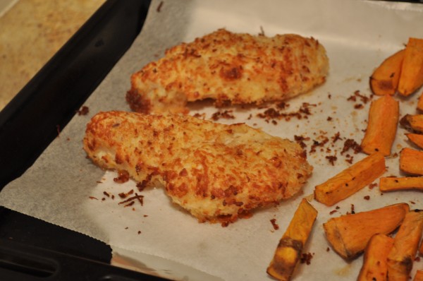 Halloumi-crumbed chicken