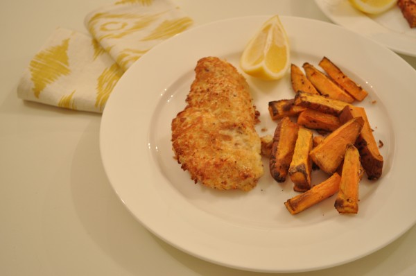 Halloumi-crumbed chicken breast
