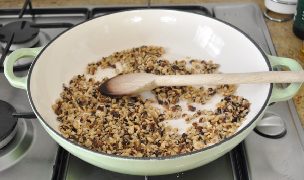 Roasting the walnuts