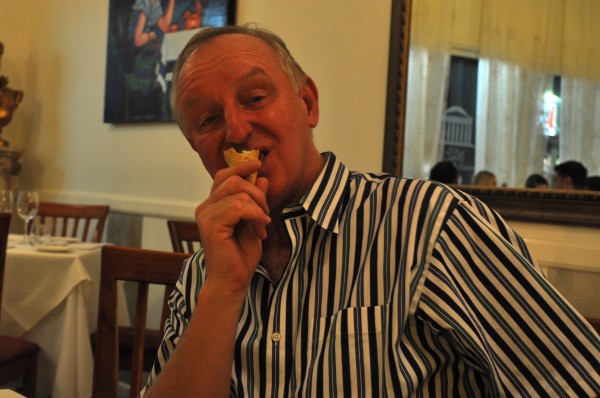 The Birthday boy eating his 'ice-cream'