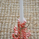 Candy cane candle holder