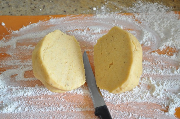 Butterflied dough