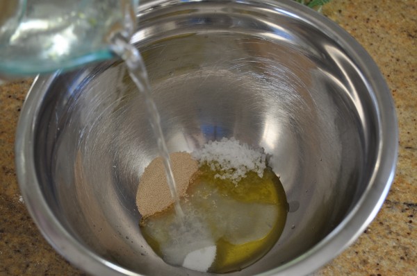 Yeast, sugar, salt and water