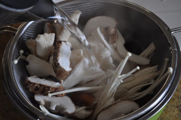 Cooking the mushrooms