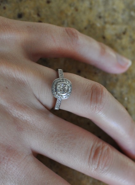 Day 7 - Something I wore (my engagement ring - 48 sleeps!)
