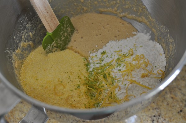 Citrus, flour, almond meal and polenta