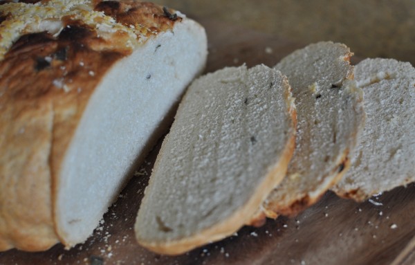 Giant savoury hot cross bun