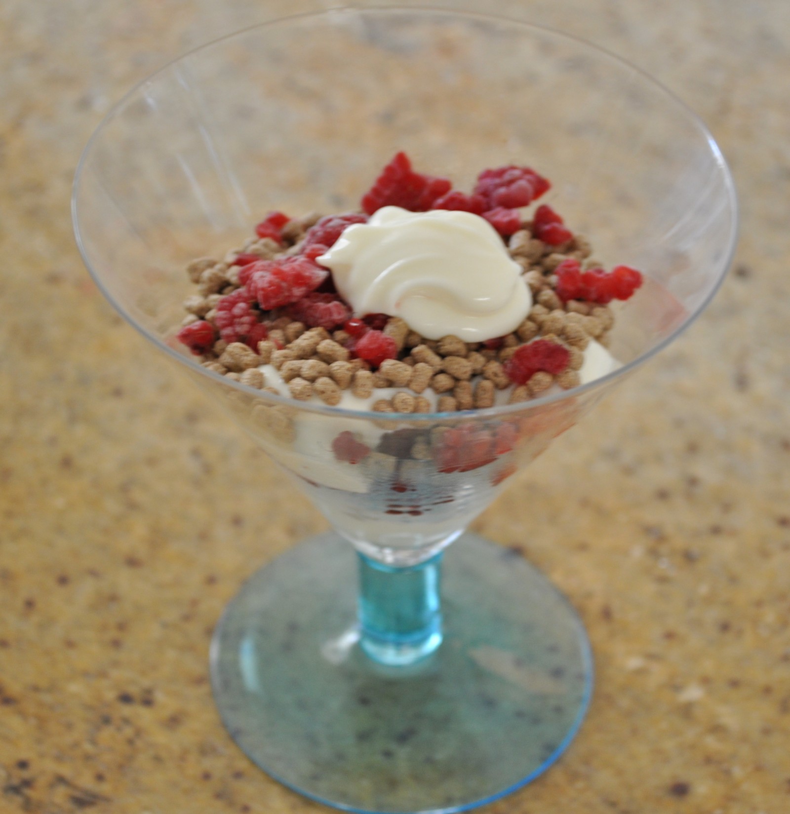 All-Bran Fibre Toppers, yoghurt and raspberries