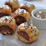 Caramelised onion and blue cheese sausage rolls