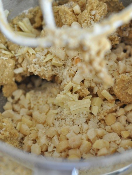 The magic ingredients - macadamia and white chocolate