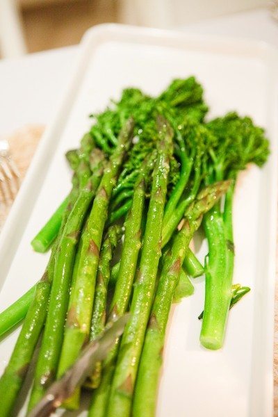 Broccolini and asparagus