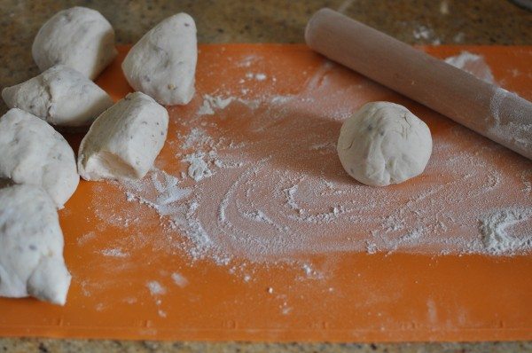 Rolling the dough balls