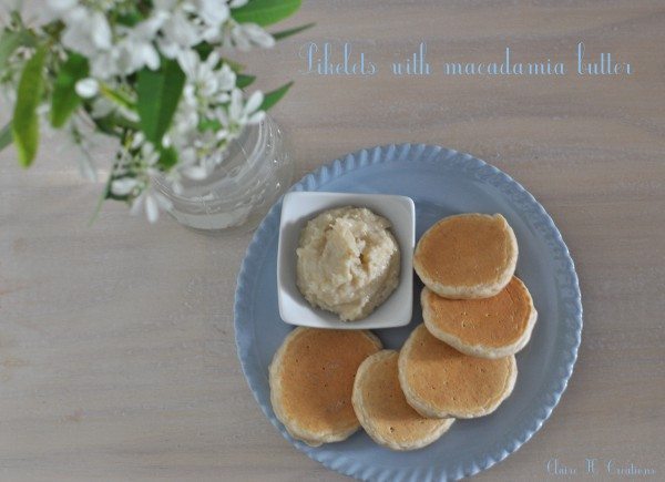 Pikelets with macadamia butter