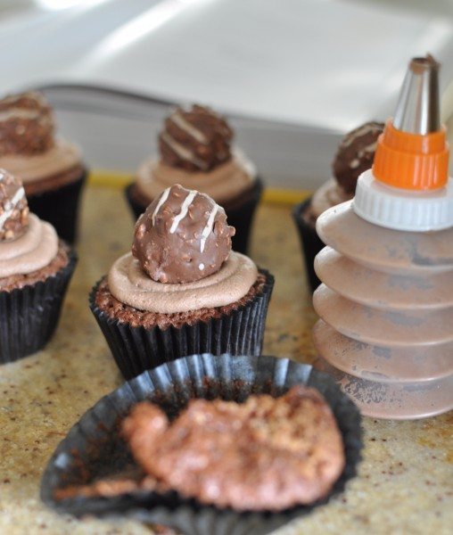 Icing the cupcakes