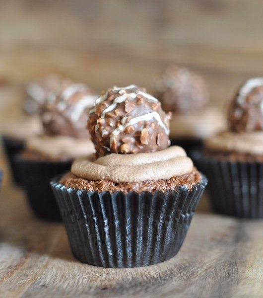 Choc-hazelnut cupcakes