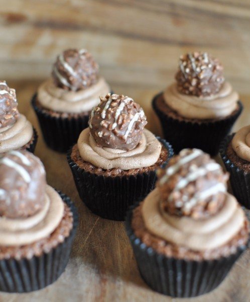 Choc-hazelnut cupcakes