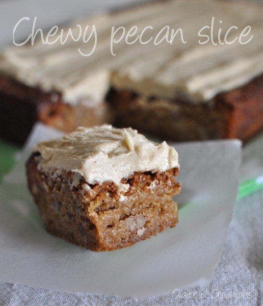 Chewy pecan slice