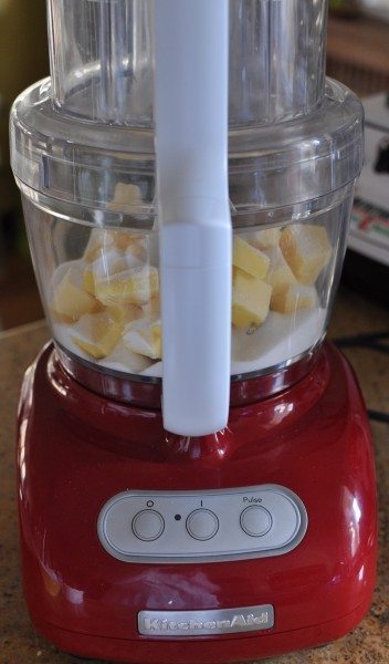Butter and sugar in the Kitchenaid food processor