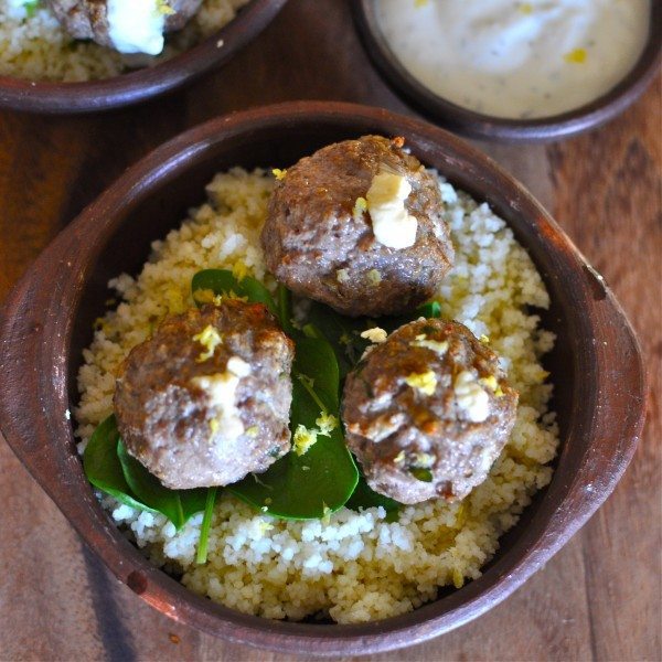 Morocccan meatballs with yoghurt sauce