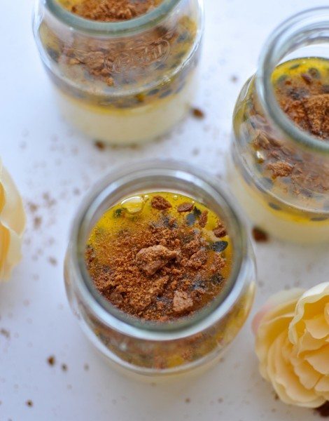 Passionfruit cheesecake pots
