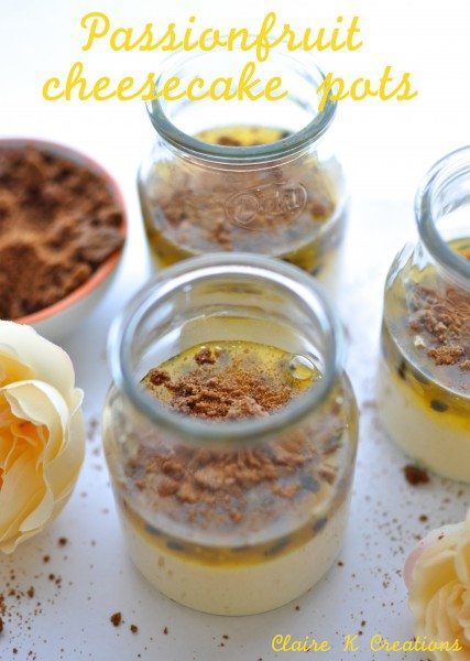 Passionfruit cheesecake pots