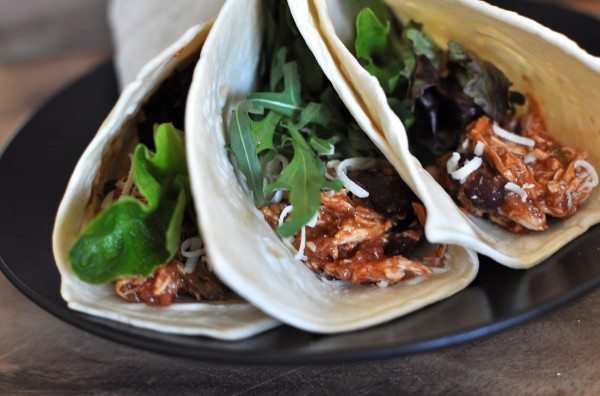 Slow cooker chicken burritos