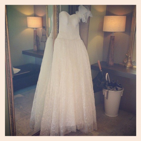 Wedding dress finally off to be dry-cleaned