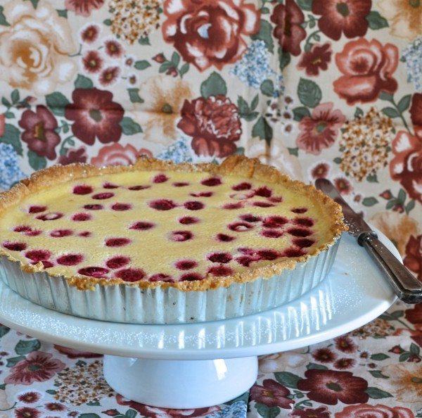 Raspberry and lemon buttermilk tart