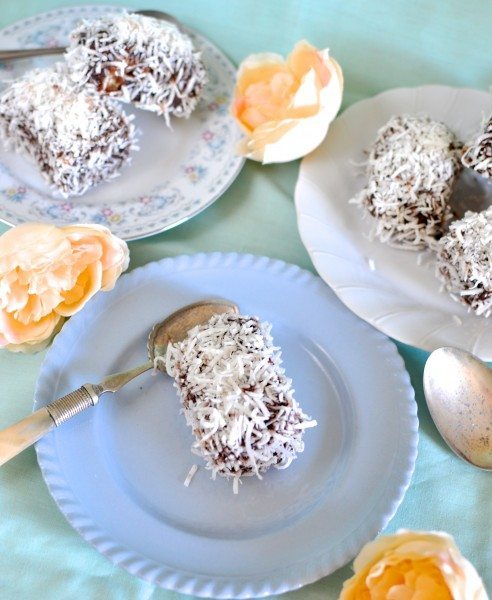 Coconut panna cotta lamingtons via Claire K Creations www.clairekcreations.com Coconut panna cotta lamington