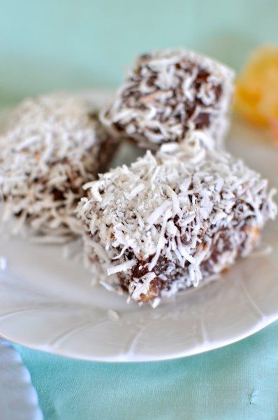 Coconut panna cotta lamingtons via Claire K Creations www.clairekcreations.com Coconut panna cotta lamington