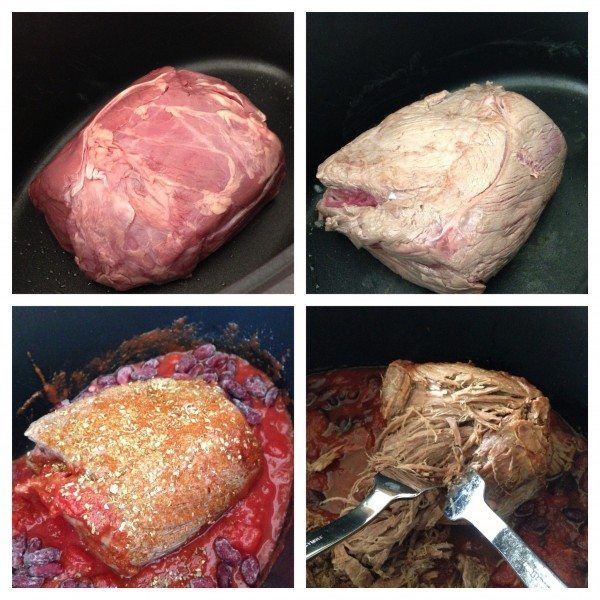 Slow cooking the beef