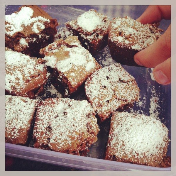 Choc-hazelnut raspberry brownies