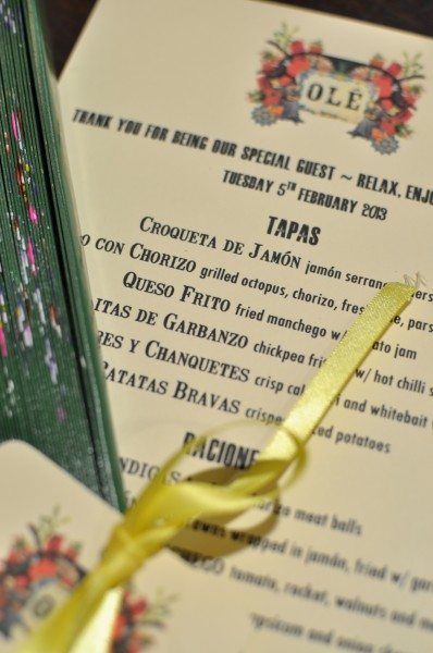The feast menu