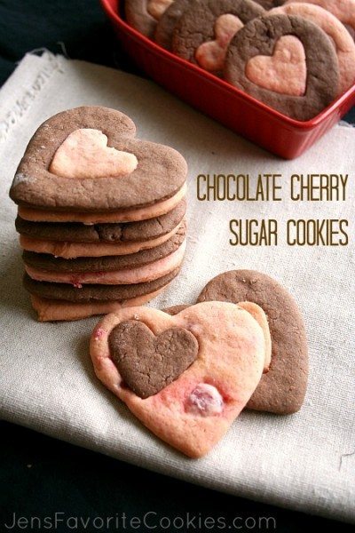 Choc-cherry sugar cookies