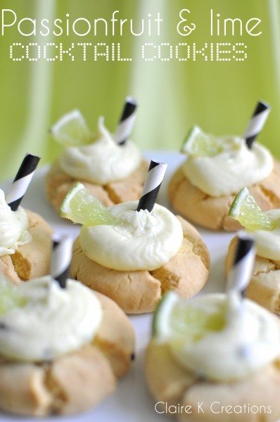 Passionfruit and lime cocktail cookies