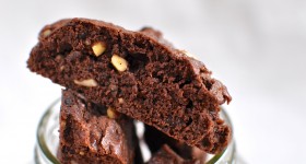 Chocolate olive biscotti