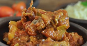Slow cooked beef and leek with kidney beans