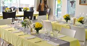 Yellow and grey baby shower